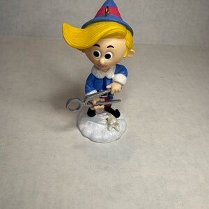 Hallmark Elf Figure with Blue Outfit and Yellow Hair